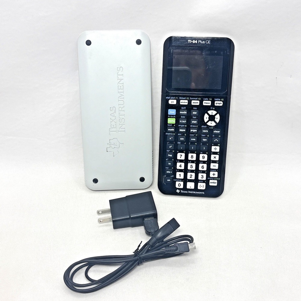 Texas Instruments TI-84 Plus CE Graphing Calculator & Charger White